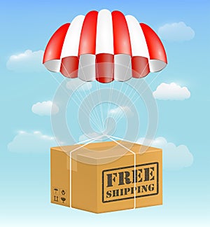 Free shipping package carton box with parachute