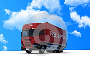 Free shipping red truck