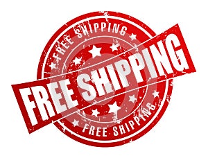 Free shipping rubber stamp illustration