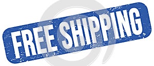 FREE SHIPPING text on blue grungy stamp sign