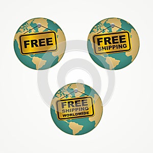 Free shipping worldwide icons