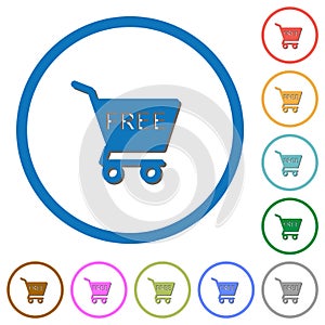 Free shopping cart icons with shadows and outlines