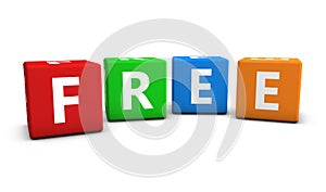 Free Sign On Colorful Cubes