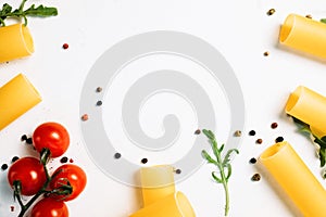 Free space for cookery recipe on white background