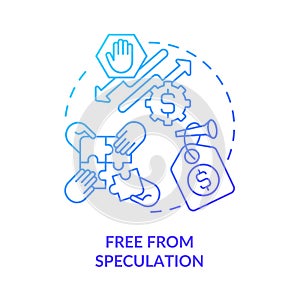 Free from speculation blue gradient concept icon