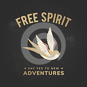 Free spirit bird advertisement design