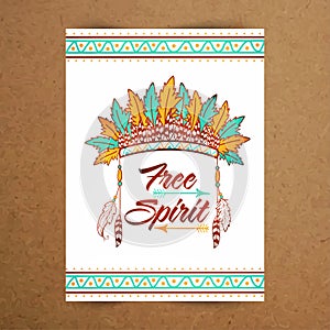 Free Spirit greeting card, invitation, poster, banner and flyer.