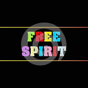 free spirit word block on black photo