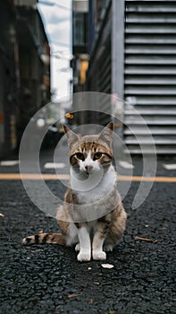 Free spirited cats roam streets independently, embodying urban resilience