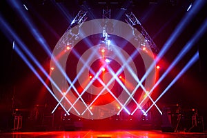 Free stage with lights, lighting devices. on a free srage.
