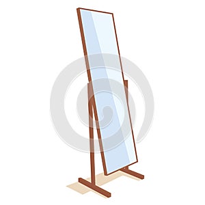 Free standing mirror Isolated on white background