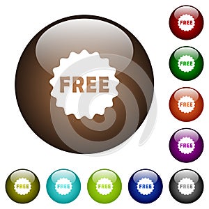 Free sticker color glass buttons