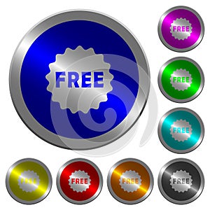 Free sticker luminous coin-like round color buttons