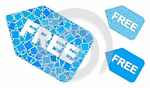 Free sticker Mosaic Icon of Inequal Elements