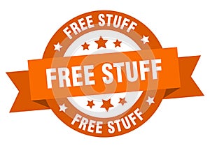 free stuff round ribbon isolated label. free stuff sign.