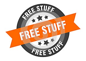 free stuff sign. free stuff round ribbon sticker. free stuff