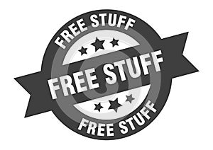 free stuff sign. free stuff round ribbon sticker. free stuff