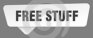free stuff sign. free stuff white sticker isolated on gray background