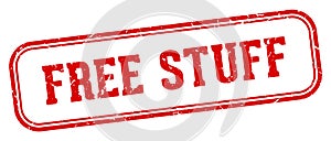 free stuff stamp. free stuff rectangular stamp on white background