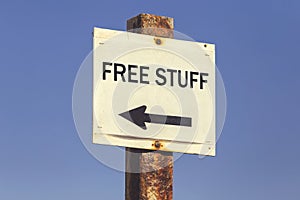 Free stuff word and arrow signpost 2 photo