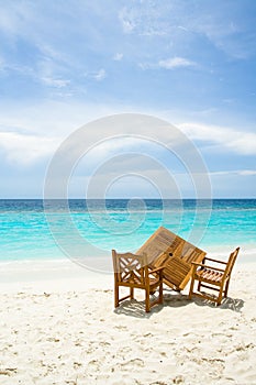 Free table for two on the beach with ocean view