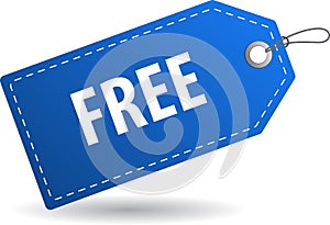 Free tag label blue