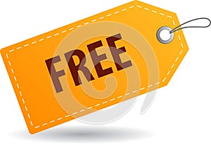 Free tag label orange