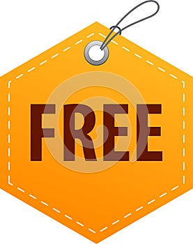 Free tag label orange