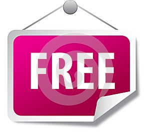 Free tag label pink