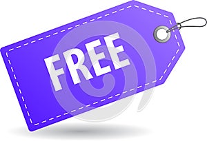 Free tag label violet