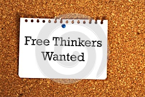 Free thinkers wanted on paper