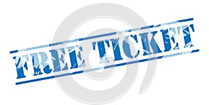 Free ticket blue stamp