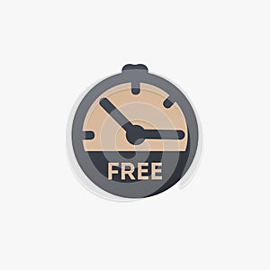 Free time icon, relax time clock icon. Stock vector illustration isolated on white background.