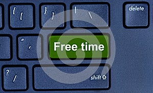 Free time words on computer keyboard button