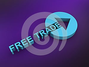 free trade word on purple