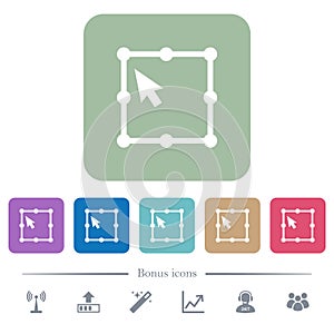 Free transform object flat icons on color rounded square backgrounds photo