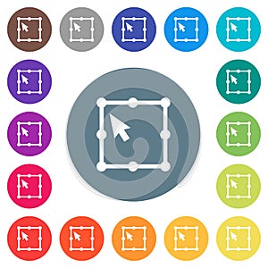 Free transform object flat white icons on round color backgrounds photo