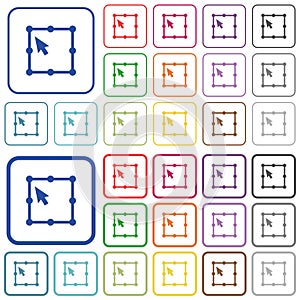 Free transform object outlined flat color icons photo