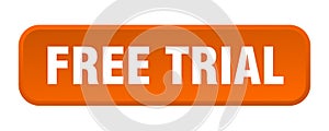 free trial button. free trial square 3d push button.