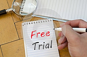 Free trial concept on notebook