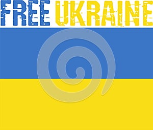 Free Ukraine with flag vector , stop war , peace