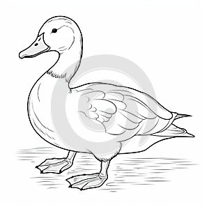 Free Ultra Realistic Duck Coloring Page In Light Purple And White
