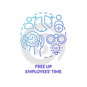 Free up employees time blue gradient concept icon