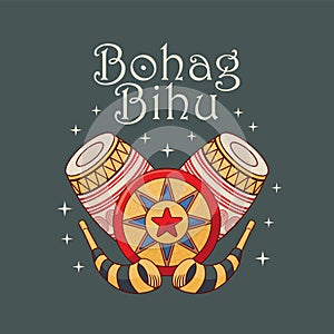 Free vector hand drawn bohag bihu background