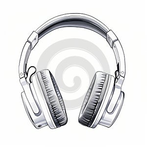 Free Vector Illustration Of Cartoon Headphones On White Background photo