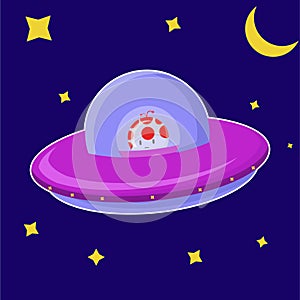 Free vector illustration of extraterrestrials or aliens, very suitable for children\'s books.