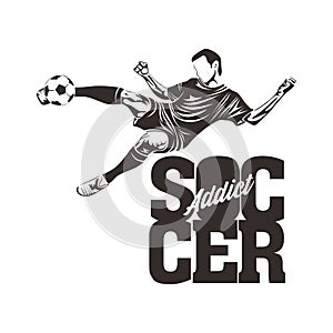 Free Vector Soccer Player Illustrations with overhead kick