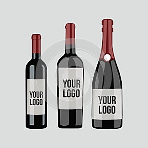 Free vector wine bottle tamplate