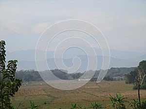 Free view of forest, river, mountain, sky in public and open area of Subang Regency