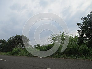 Free view of forest, river, mountain, sky in public and open area of Subang Regency